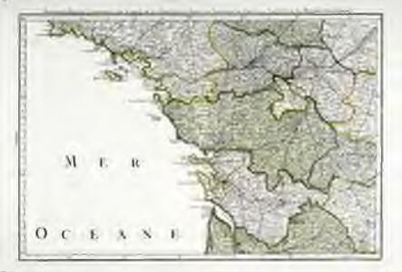 Troisieme feuille contenant une partie de la Bretagne, l'Anjou, la Touraine, le Poitou, la Saintonge, la Marche et le Limosin