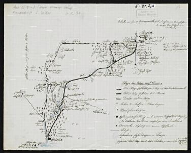 Sketch of the roads to Buea. With a letter by S. Keller, dated 18. September 1901.
