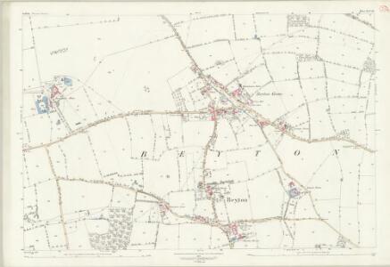 Suffolk XLV.10 (includes: Beyton; Rougham; Thurston; Tostock) - 25 Inch Map