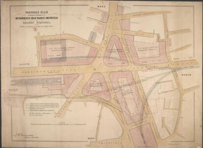 Proposed Plan for improving the Approaches to the Metropolitan Meat Market, Smithfield, and Railway Stations; and for reducing the Acclivities of Holborn Hill, Skinner street, etc
