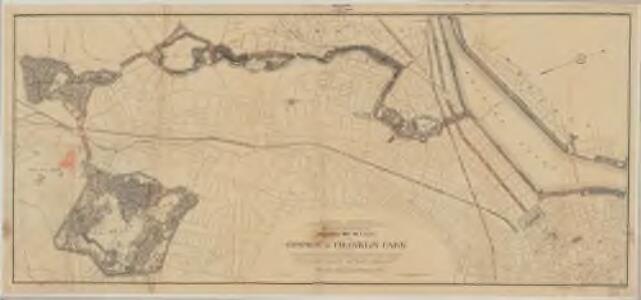 Plan of portion of park system from Common to Franklin Park : including Charles River Basin, Charlesbank, Commonwealth Avenue, Back Bay Fens, Muddy River Improvement, Leverett Park, Jamaica Park, Arborway and Arnold Arboretum
