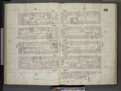 [Plate 35: Map bounded by Sixth Street, Avenue D,     East Houston Street, Avenue C, Second Street, Avenue B; Including Fifth Street,  East Fourth Street, Third Street, Sheriff Street]
