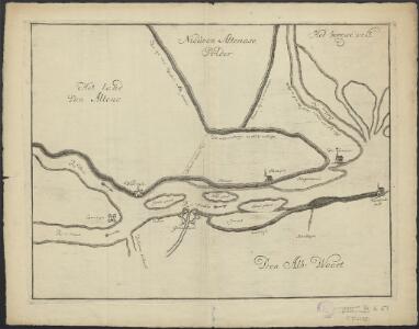 [Map of the river Merwede between Woudrichem and Hardinxveld]