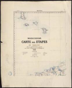 Madagascar. Carte des étapes. Majunga