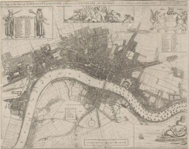 A Mapp of the Cityies of LONDON & WESTMINSTER & BURROUGH of SOUTHWARK with their Suburbs and the Addition of the New Buildings