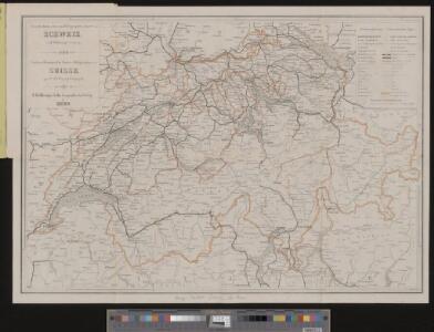 Eisenbahnen, Posten & Telegraphen-Karte der Schweiz