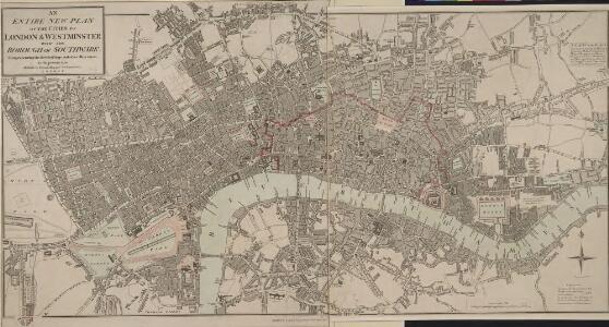 AN ENTIRE NEW PLAN OF THE CITIES OF LONDON AND WESTMINSTER WITH THE BOROUGH OF SOUTHWARK 205