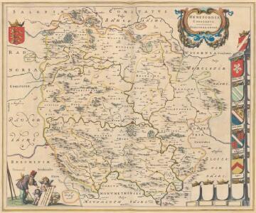 Herefordia Comitatus. Hereford-Shire. [Karte], in: Theatrum orbis terrarum, sive, Atlas novus, Bd. 4, S. 393.