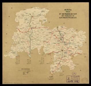 Mapa de la 4a demarcación del Servicio de O.P. Provinciales: junio de 1928 / [Diputación de Barcelona]