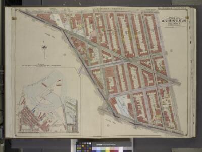 Brooklyn, Vol. 2, Double Page Plate No. 2; Part of    Wards 11 & 20, Section 7; [Map bounded by Dekalb Ave., Southoxford St., Atlantic Ave.; Including  Flatbush Ave., Fulton St.]; Plan of United States Navy Yard and Wall About Basin. [Map bounded by E