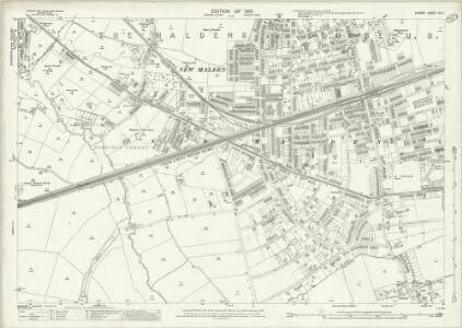 Surrey XIII.1 (includes: New Malden; Surbiton) - 25 Inch Map