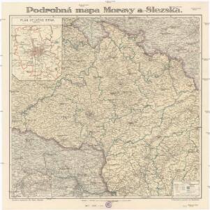 Podrobná mapa Moravy a Slezska