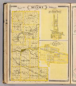 Map of Miami County (with) Plan of Bunker Hill (and) Xenia.