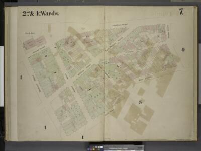 [2nd & 4th Wards. Plate 7: Map bounded by Park Row,   Chatham Street, Duane Street, Rose Street, Frankfort Street, Gold Street,        Beekman Street; Including Nassau Street, William Street, North William Street,   William Street, Spruce Street]