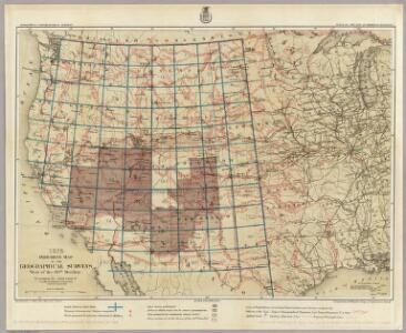 1875. Progress Map Of The Geographical Surveys West Of The 100th Meridian.