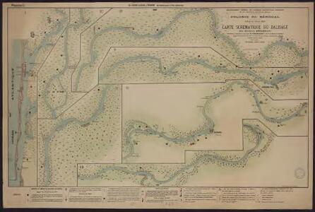 Carte schématique du balisage du fleuve Sénégal. De Saint-Louis à Podor. De Saint-Louis à l'île Lamenayo