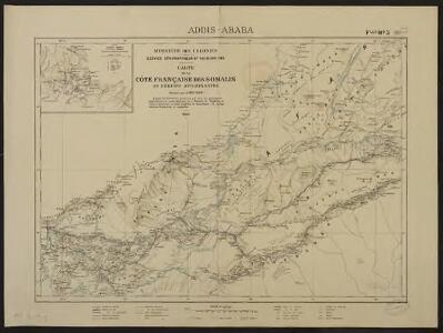 Carte de la côte française des Somalis et régions avoisinantes. Addis-Ababa