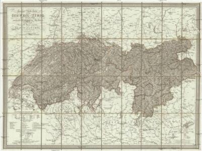 General-Reise-Karte von der Schweiz und Tyrol mit Vorarlberg und einen beträchtlichen Theile der angränzenden Länder, besonders von Ober-Italien