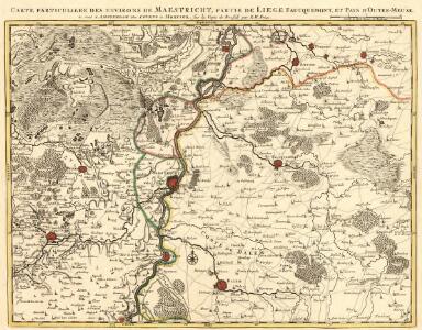 Carte particuliere des environs de Maestricht, partie de Liege faucquemont, et Pays d'Outre-Meuse