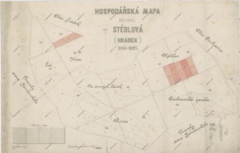 Hospodářská mapa revíru Stéblová, Hrádek 1916-1925