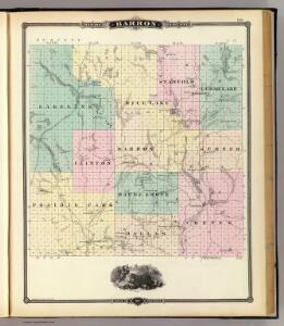 Map of Barron County, State of Wisconsin.