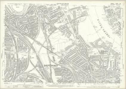 London (Edition of 1894-96) XCI (includes: Bermondsey; Borough Of Greenwich; Deptford St Paul) - 25 Inch Map