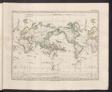 Planiglob in Mercators Projection, zur Uebersicht der Erdfläche und der Seereisen