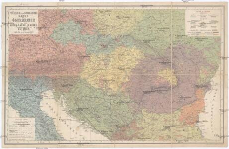 Völker und Sprachen Karte von Österreich und den Unter-Donau-Ländern
