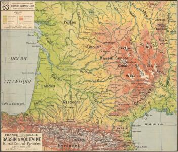 France Régionale Bassin d’Aquitaine Massif Central - Pyrénées carte physique