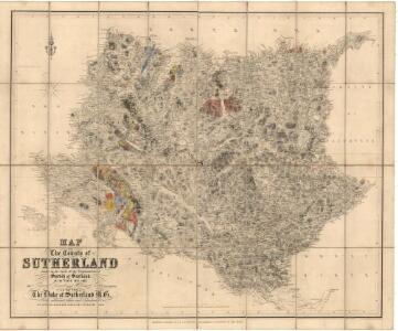 Map of the county of Sutherland made on the basis of the trigonometrical survey of Scotland in the years 1831, 1832.