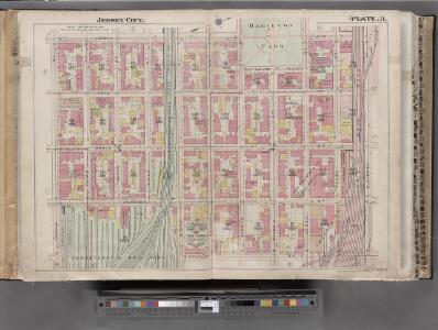 Jersey City, V. 1, Double Page Plate No. 3 [Map bounded by Jersey Ave., 11th St., Provost St., 2nd St.] / compiled under the direction of and published by G.M. Hopkins Co.