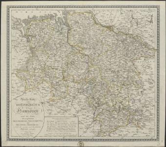 Neueste Karte vom Koenigreich Hannover nebst den beiden Herzogthümer Braunschweig-Wolfenbüttel und Holstein-Oldenburg
