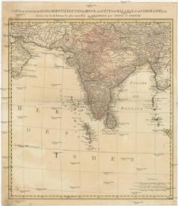 Carte d'une partie des Indes orientales, estats du Mogol les côtes de Malabar et de Coromandel &c