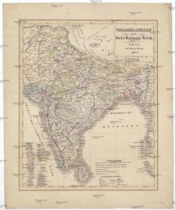 *a Alte historische Landkarte 1898: Ostindien I: Vorderindien Indien B14 