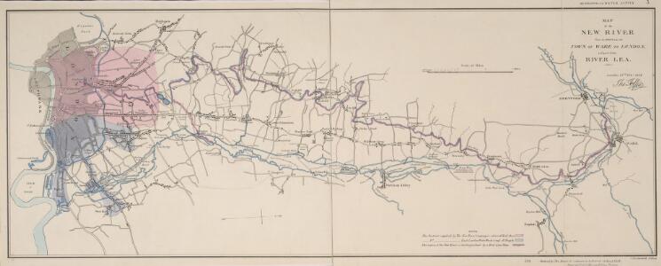 Map of the New River from its Source near the Town of Ware to London