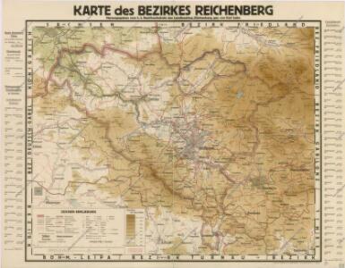 Karte des Bezirkes Reichenberg