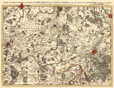 Carte Particuliere des environs de Bruxelles, avec le Bois de Soigne, et d'un partie de la Flandre jusques a Gand