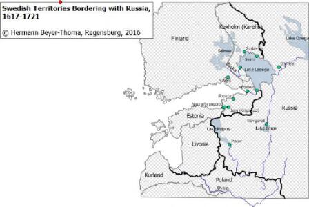 Swedish Territories Bordering with Russia, 1617–1721