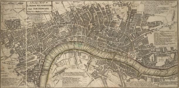 A Pocket MAP of LONDON, WESTMINSTER and SOUTHWARK With ye New Buildings to ye Year 1759