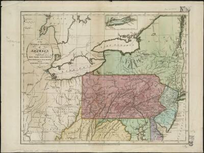 Map of the middle states of America, comprehends New-York, New-Jersey, Pennsylvania, Delaware, and the territory N.W. of Ohio