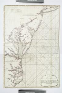 A new chart of the coast of North America : from New York to Cape Hatteras, including the bays of Delaware and Chesapeak, with the coasts of New Jersey, Maryland, Virginia and part of the coast of North Carolina / by Captain N. Holland.