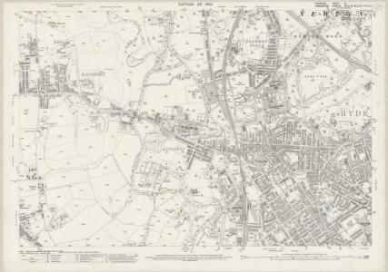 Cheshire XI.1 (includes: Denton; Hyde) - 25 Inch Map