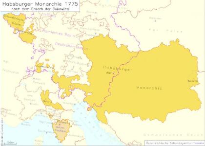 Habsburger Monarchie 1775 nach dem Erwerb der Bukowina