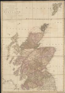 Andrews's new and accurate travelling map of the roads of Scotland, shewing the distances between the towns &c.