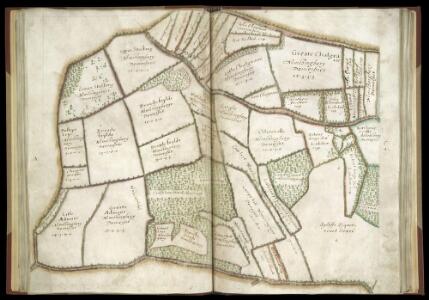 SURVEYS AND PERAMBULATION, WITH PLANS, BY JOHN NORDEN, of the manors of Mincingbury, Abbotsbury and Hoares, in Barley, co. Hertf. made for Sir John Spencer, Lord of the Manors; 1603. f. 27