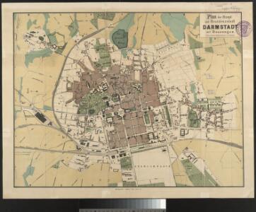 Plan der Haupt- und Residenzstadt Darmstadt mit Bessungen