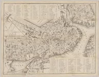 New map of Boston : with squares and numbers after the Baedeker plan