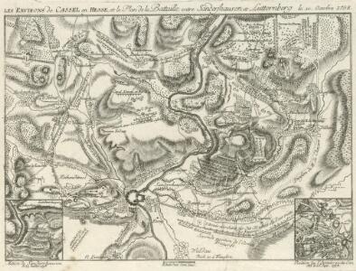 Les Environs de Cassel en Hesse et le Plan de la Battaille entre Sandershausen et Lutternberg le 10. Octobre 1758