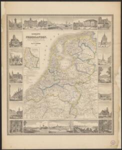 Koningrijk der Nederlanden naar het verdrag van den 19 April 1839, met aanwijzing der afstanden en der natuurlijke bijzonderheden