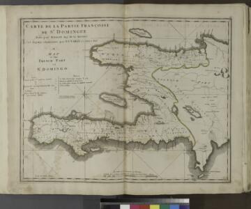 Carte de la partie Françoise de St. Domingue, faite par Bellin, ing-r de la marine et depuis augmentée par P. C. Varlé et autres ing-rs.